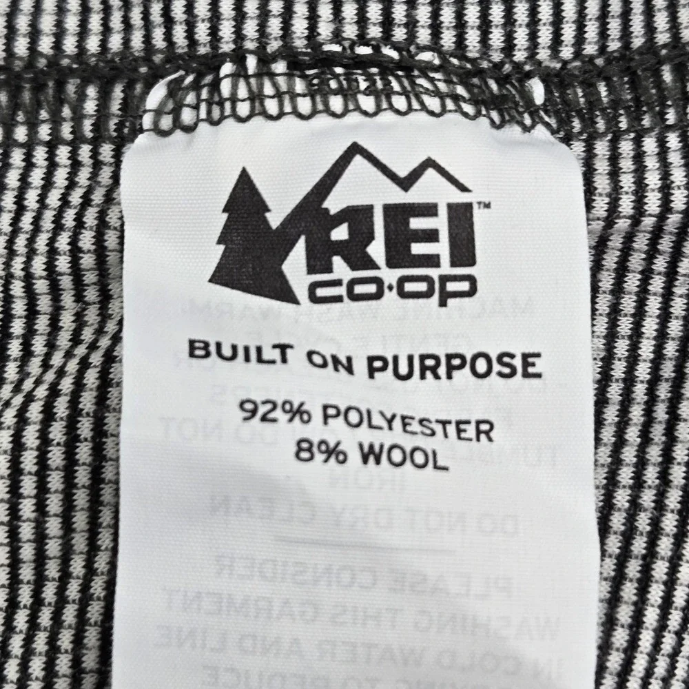 REI‎ Co-Op Men Shirt XXL Gray Henley Polyester Wool Geometric Waffle Knit